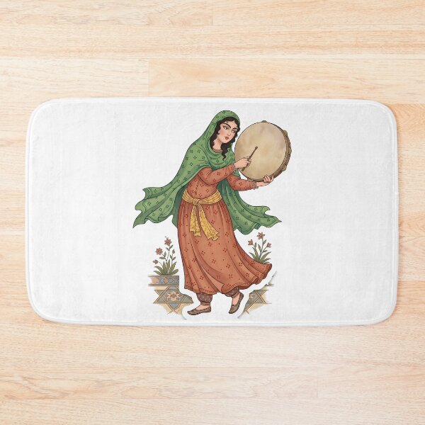 Item preview, Persian Miniature Daf Player Traditional Iranian Fine Art Vector Sticker designed and sold by yousefi.