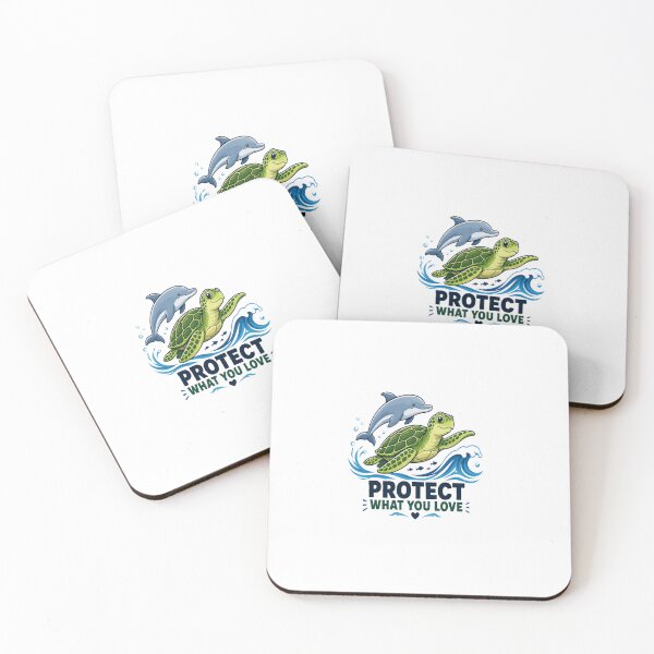Item preview, Protect What You Love | Ocean Conservation Sea Turtle & Dolphin designed and sold by Lovestickerco.
