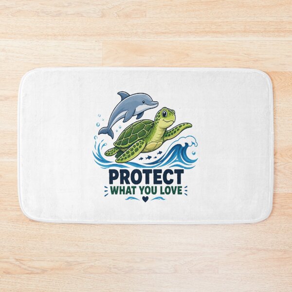 Item preview, Protect What You Love | Ocean Conservation Sea Turtle & Dolphin designed and sold by Lovestickerco.