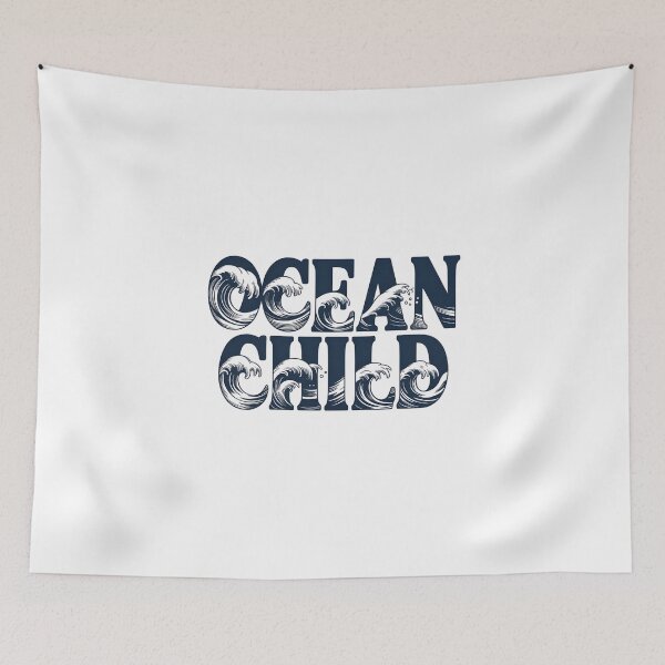 Item preview, Ocean Child Vintage Wave Typography Coastal Beach Lover Graphic T-Shirt designed and sold by FestivityFinds.