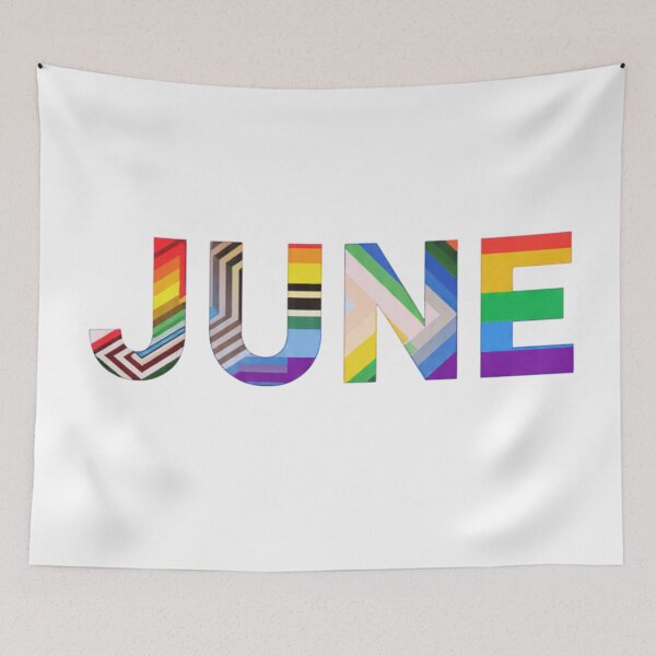 Item preview, June Pride: Geometric LGBTQ Flag Name and Birthday Monogram designed and sold by ChaosModeArt.