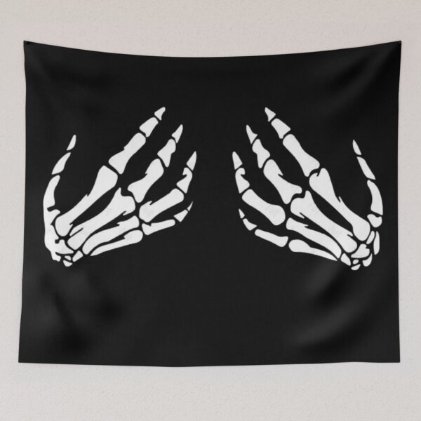 Item preview, Skeleton Hands Minimalist Graphic Art - Emo/Grunge Aesthetic Illustration designed and sold by MakarenaCreate.