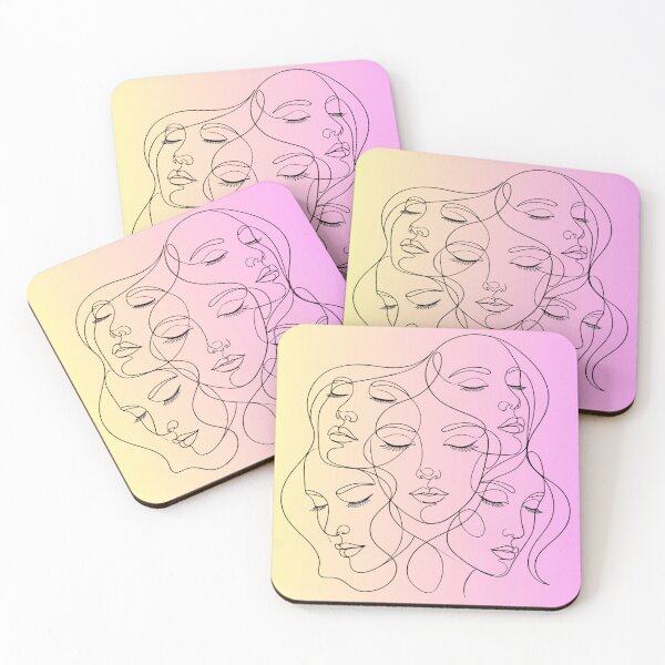 Item preview, Intertwined Faces Minimalist Line Art – Modern Continuous Line Drawing of Female Portraits designed and sold by MakarenaCreate.