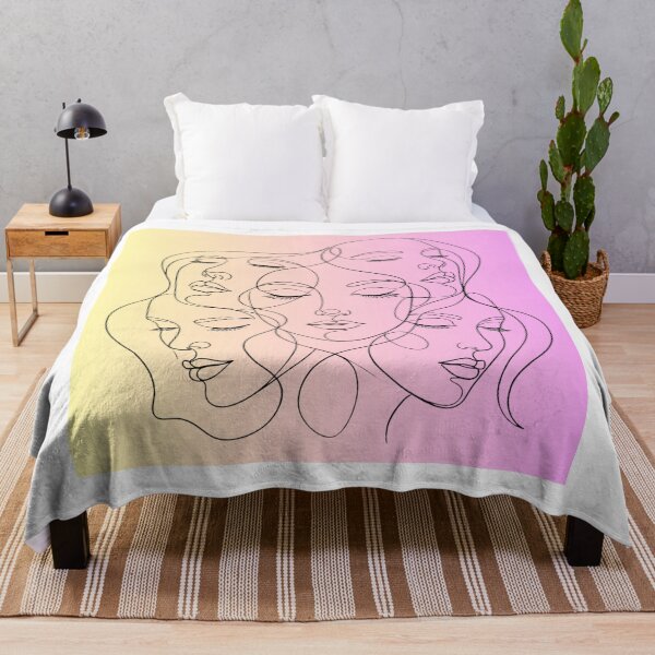 Item preview, Intertwined Faces Minimalist Line Art – Modern Continuous Line Drawing of Female Portraits designed and sold by MakarenaCreate.