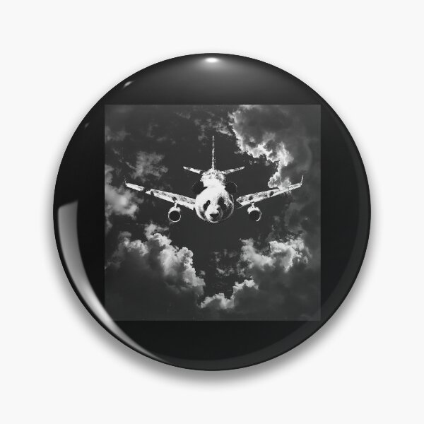 Item preview, Black and White Airplane Flying Through Clouds designed and sold by inkoutninja.