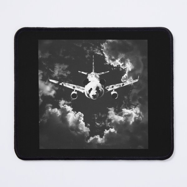 Item preview, Black and White Airplane Flying Through Clouds designed and sold by inkoutninja.