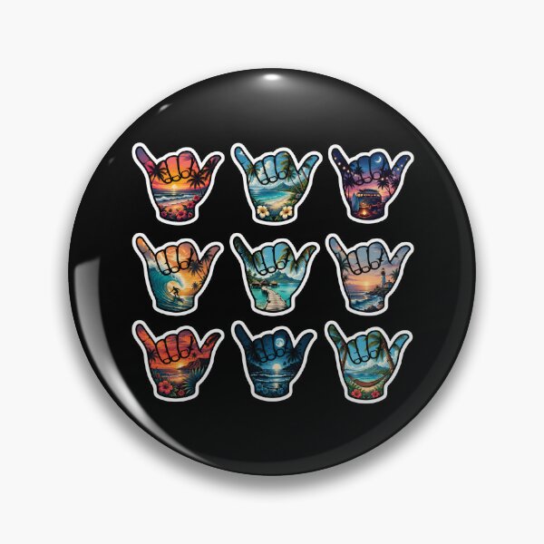 Item preview, Tropical Shaka Sticker Sheet Hawaiian Beach Paradise Collection designed and sold by FestivityFinds.