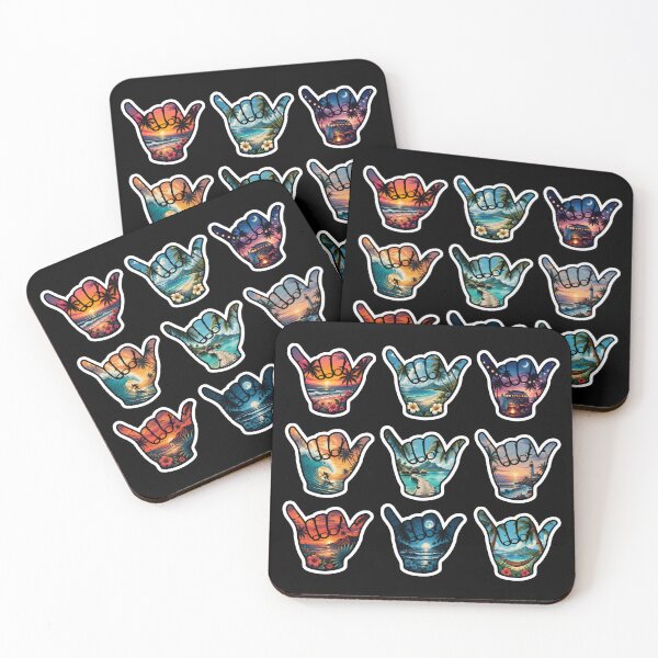 Item preview, Tropical Shaka Sticker Sheet Hawaiian Beach Paradise Collection designed and sold by FestivityFinds.