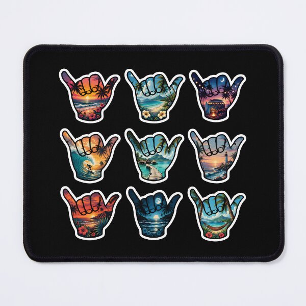 Item preview, Tropical Shaka Sticker Sheet Hawaiian Beach Paradise Collection designed and sold by FestivityFinds.