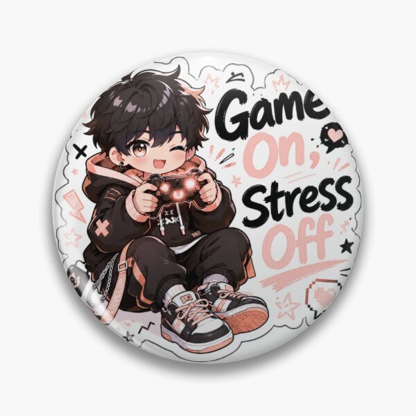 Item preview, Cute Kawaii Chibi Gamer Boy Sticker – Game On, Stress Off Gaming Anime Sticker designed and sold by Sidra digital art 8277237.