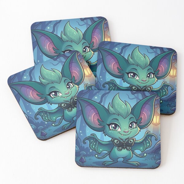 Item preview, Whimsical Forest Green Bat with Butterfly Companion designed and sold by AirCrayons27.