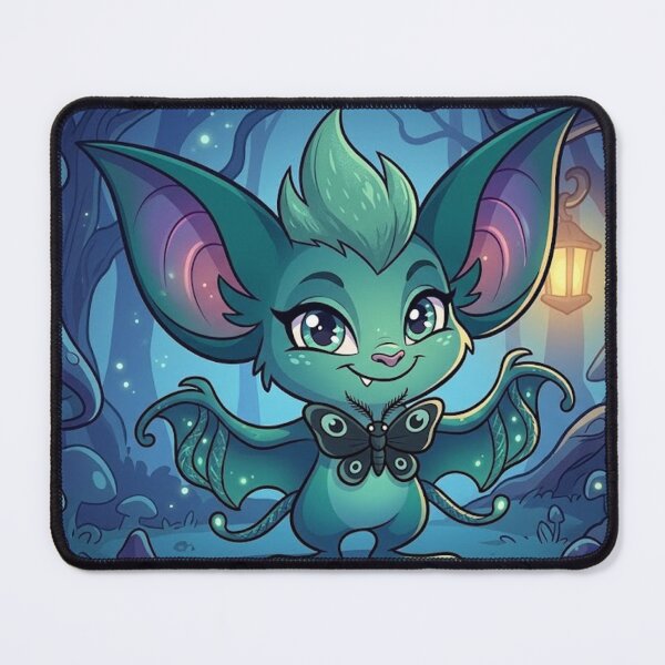 Item preview, Whimsical Forest Green Bat with Butterfly Companion designed and sold by AirCrayons27.