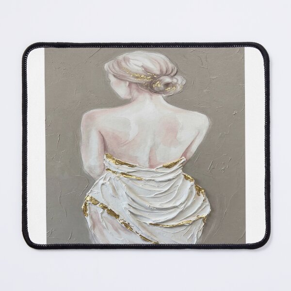 Item preview, Ethereal Woman in Gold Leaf – Minimalist Textured Palette Knife Design designed and sold by MakarenaCreate.