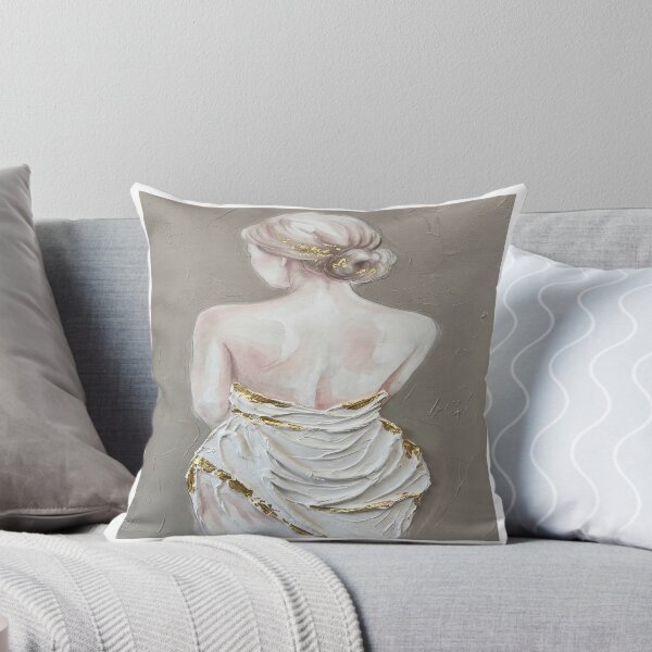 Item preview, Ethereal Woman in Gold Leaf – Minimalist Textured Palette Knife Design designed and sold by MakarenaCreate.