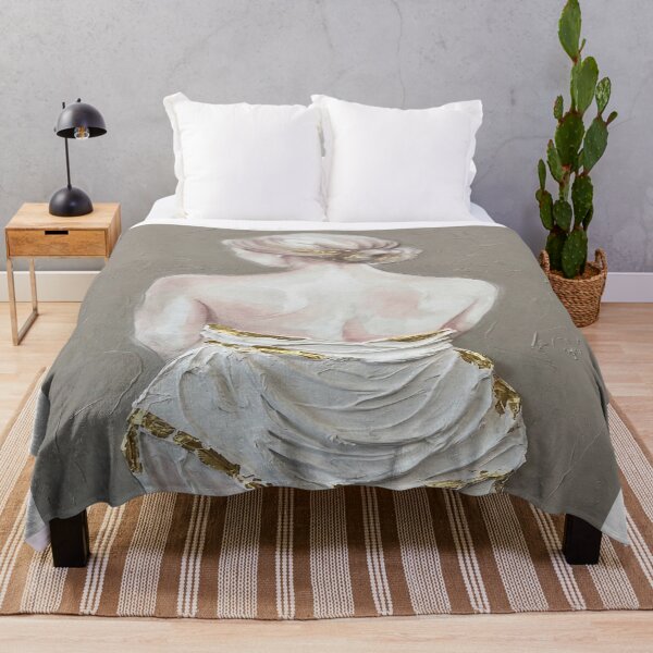 Item preview, Ethereal Woman in Gold Leaf – Minimalist Textured Palette Knife Design designed and sold by MakarenaCreate.
