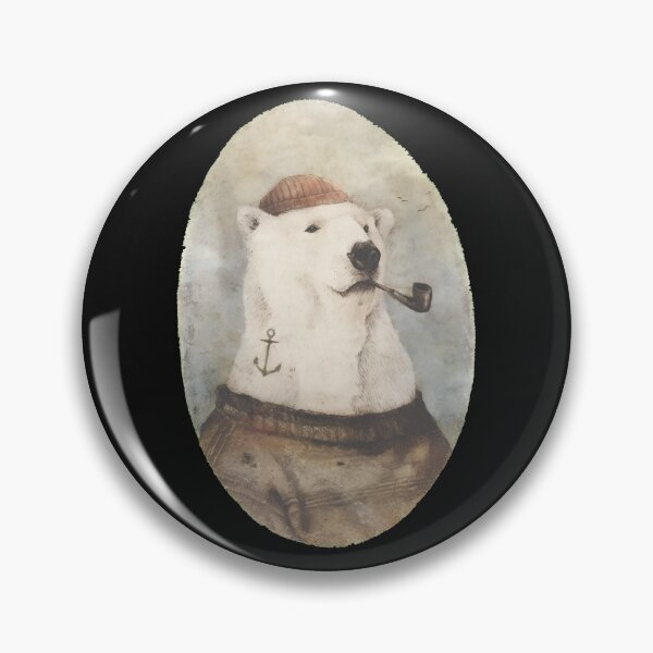 Item preview, Vintage Polar Bear Sailor Portrait Pipe Art designed and sold by ActuallyVen.