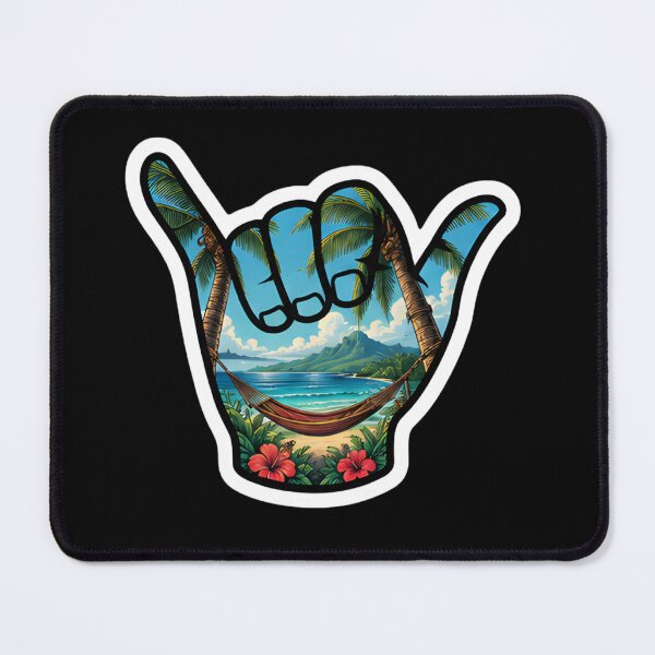 Item preview, Tropical Shaka Beach Hammock Hawaiian Island Paradise Sticker designed and sold by FestivityFinds.