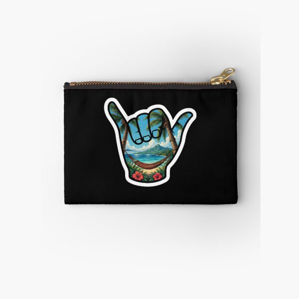 Item preview, Tropical Shaka Beach Hammock Hawaiian Island Paradise Sticker designed and sold by FestivityFinds.