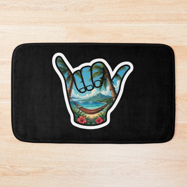 Item preview, Tropical Shaka Beach Hammock Hawaiian Island Paradise Sticker designed and sold by FestivityFinds.