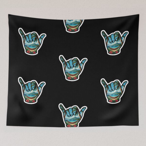 Item preview, Tropical Shaka Beach Hammock Hawaiian Island Paradise Sticker designed and sold by FestivityFinds.