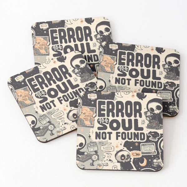 Item preview, ERROR 404: Soul Not Found – Funny Grim Reaper IT Support Pattern designed and sold by OpenDreamArts.