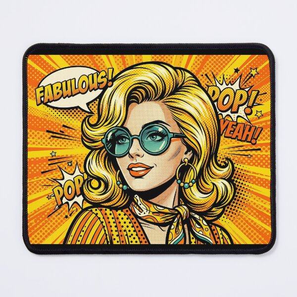Item preview, Retro 60s Pop Art Woman – Vibrant Comic Style Illustration with "Fabulous" Speech Bubble designed and sold by MakarenaCreate.
