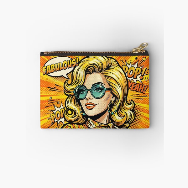 Item preview, Retro 60s Pop Art Woman – Vibrant Comic Style Illustration with "Fabulous" Speech Bubble designed and sold by MakarenaCreate.