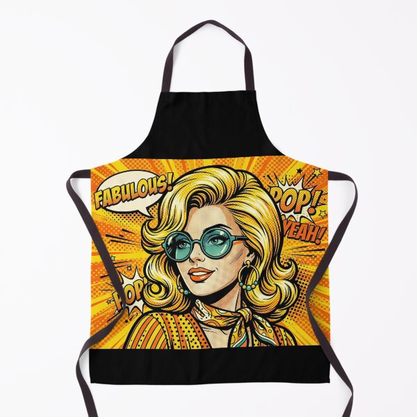 Item preview, Retro 60s Pop Art Woman – Vibrant Comic Style Illustration with "Fabulous" Speech Bubble designed and sold by MakarenaCreate.