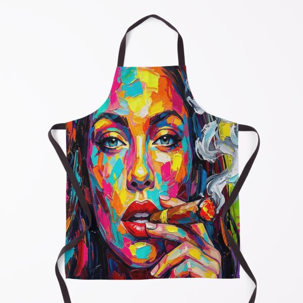 Item preview, Neon Smoke: A High-Octane Palette Knife Portrait designed and sold by MakarenaCreate.