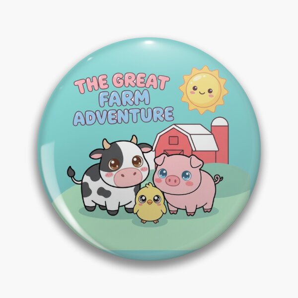 Item preview, The Great Farm Adventure Cute Farm Animals Design | Kawaii Cow Pig and Chick Illustration designed and sold by morning sun.