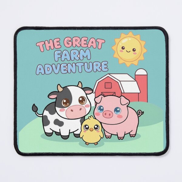 Item preview, The Great Farm Adventure Cute Farm Animals Design | Kawaii Cow Pig and Chick Illustration designed and sold by morning sun.