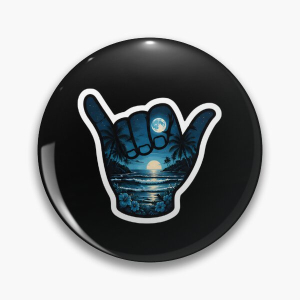 Item preview, Moonlit Tropical Shaka Beach Night Ocean Paradise Sticker designed and sold by FestivityFinds.