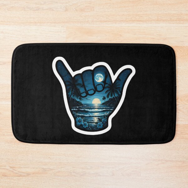 Item preview, Moonlit Tropical Shaka Beach Night Ocean Paradise Sticker designed and sold by FestivityFinds.