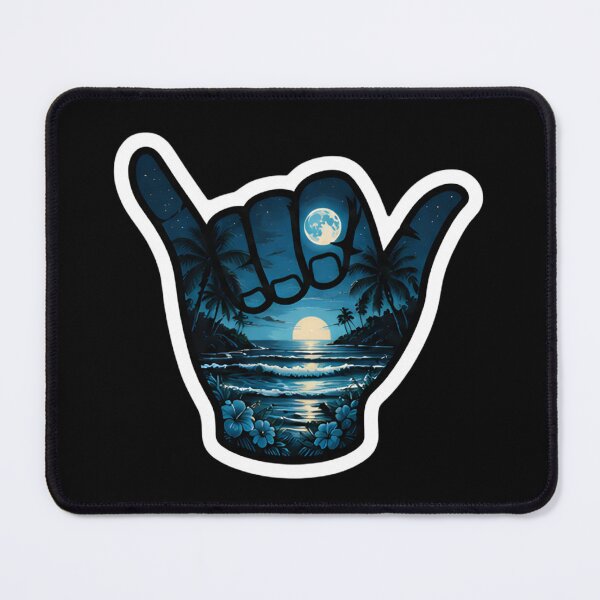 Item preview, Moonlit Tropical Shaka Beach Night Ocean Paradise Sticker designed and sold by FestivityFinds.