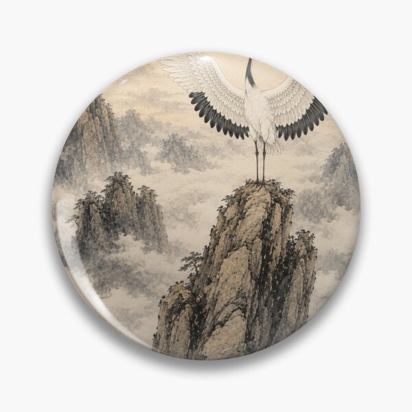 Item preview, Elegant Crane Silhouette - Japanese & Korean Aesthetic Art designed and sold by K-Tradition.