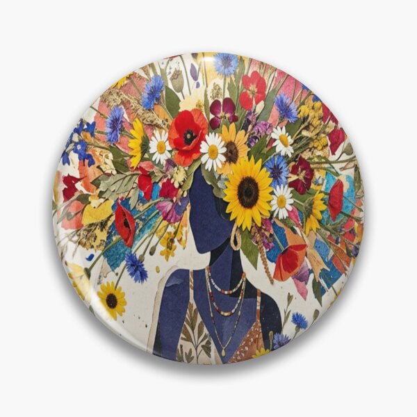 Item preview, Fleurs Sauvages: A Radiant Botanical Collage designed and sold by MakarenaCreate.
