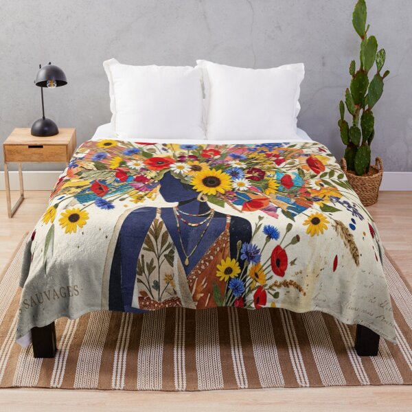 Item preview, Fleurs Sauvages: A Radiant Botanical Collage designed and sold by MakarenaCreate.