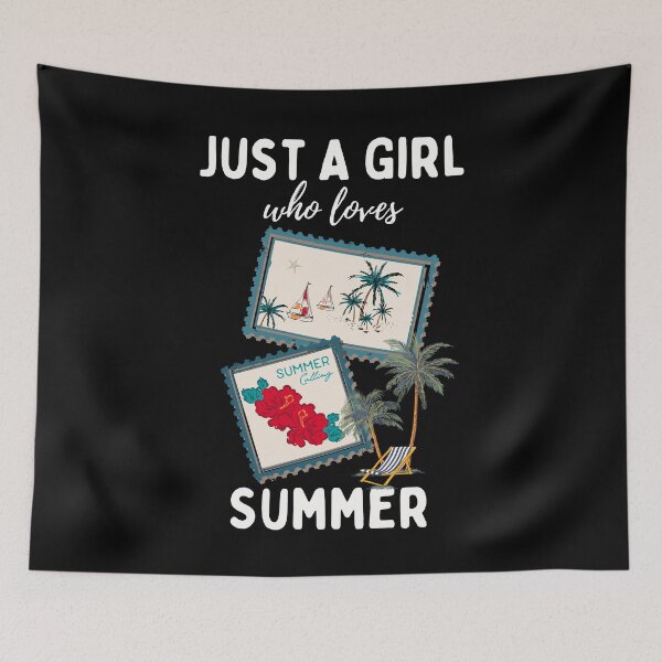 Item preview, Just A Girls Who Loves Summer Stamp Beach designed and sold by thebest-2studio.