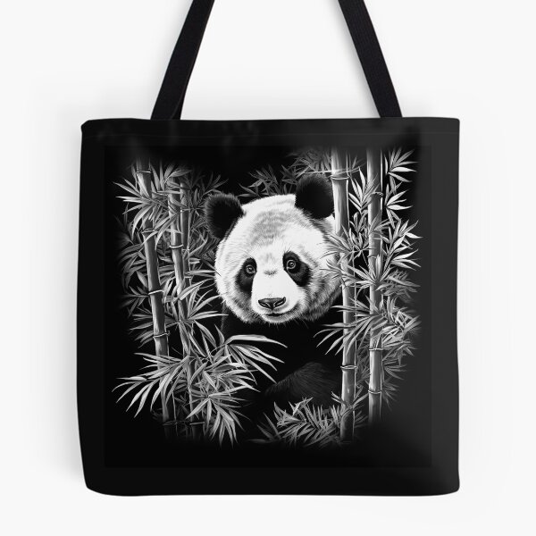 Item preview, Black and White Panda in Bamboo Forest Art designed and sold by inkoutninja.