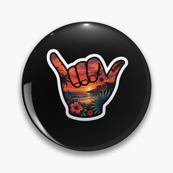 Item preview, Tropical Sunset Shaka Hawaiian Beach Paradise Ocean Sticker designed and sold by FestivityFinds.