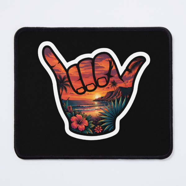Item preview, Tropical Sunset Shaka Hawaiian Beach Paradise Ocean Sticker designed and sold by FestivityFinds.