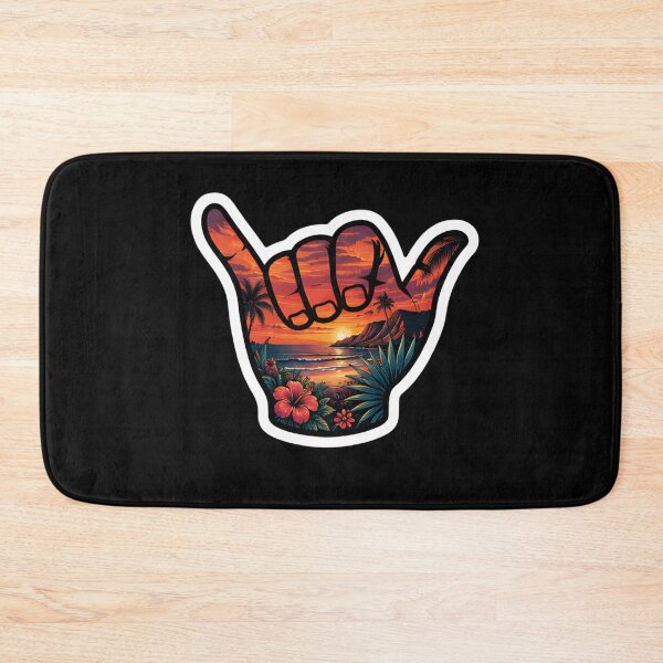 Item preview, Tropical Sunset Shaka Hawaiian Beach Paradise Ocean Sticker designed and sold by FestivityFinds.