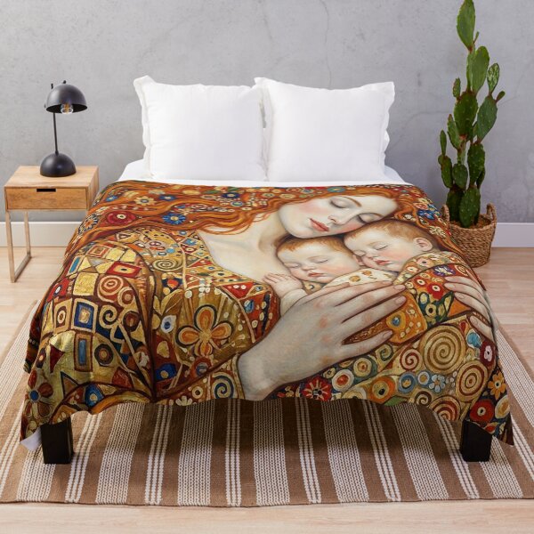 Item preview, Golden Maternal Embrace: Inspired Mother and Twins designed and sold by MakarenaCreate.