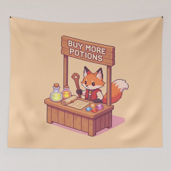 Item preview, Potion Seller Fox Pixel Art designed and sold by PotionPixelArt.