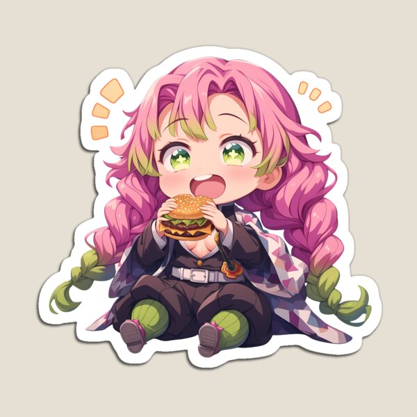 Item preview, Mitsuri Kanroji Demon Slayer Chibi Burger Love Hashira Smile designed and sold by earlobejerk.