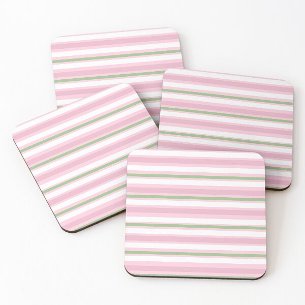 Item preview, Pink White and Green Stripe Pattern designed and sold by kindacute-shop.