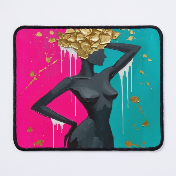 Item preview, Golden Crowned Goddess: A Neon Pop Art Silhouette designed and sold by MakarenaCreate.