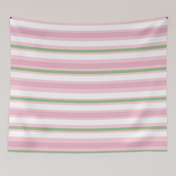Item preview, Pink White and Green Stripe Pattern designed and sold by kindacute-shop.