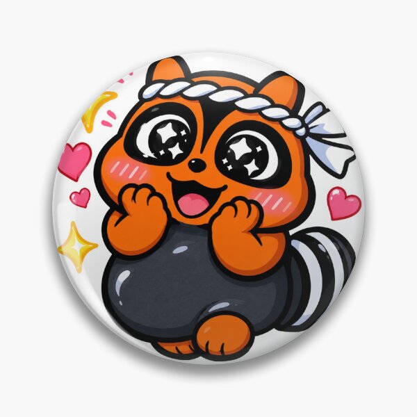 Item preview, Kawaii Tanuki Sparkling Eyes — Cute Japanese Raccoon Dog Sticker designed and sold by naruse-design.