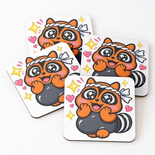 Item preview, Kawaii Tanuki Sparkling Eyes — Cute Japanese Raccoon Dog Sticker designed and sold by naruse-design.